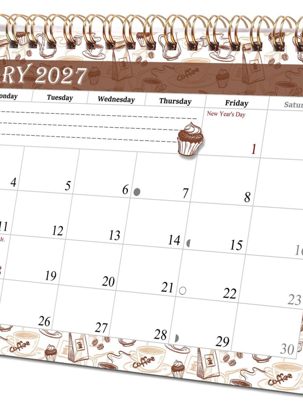 2027-12 Months Desk Calendar Desktop Planner with To-Do List & Notes 020